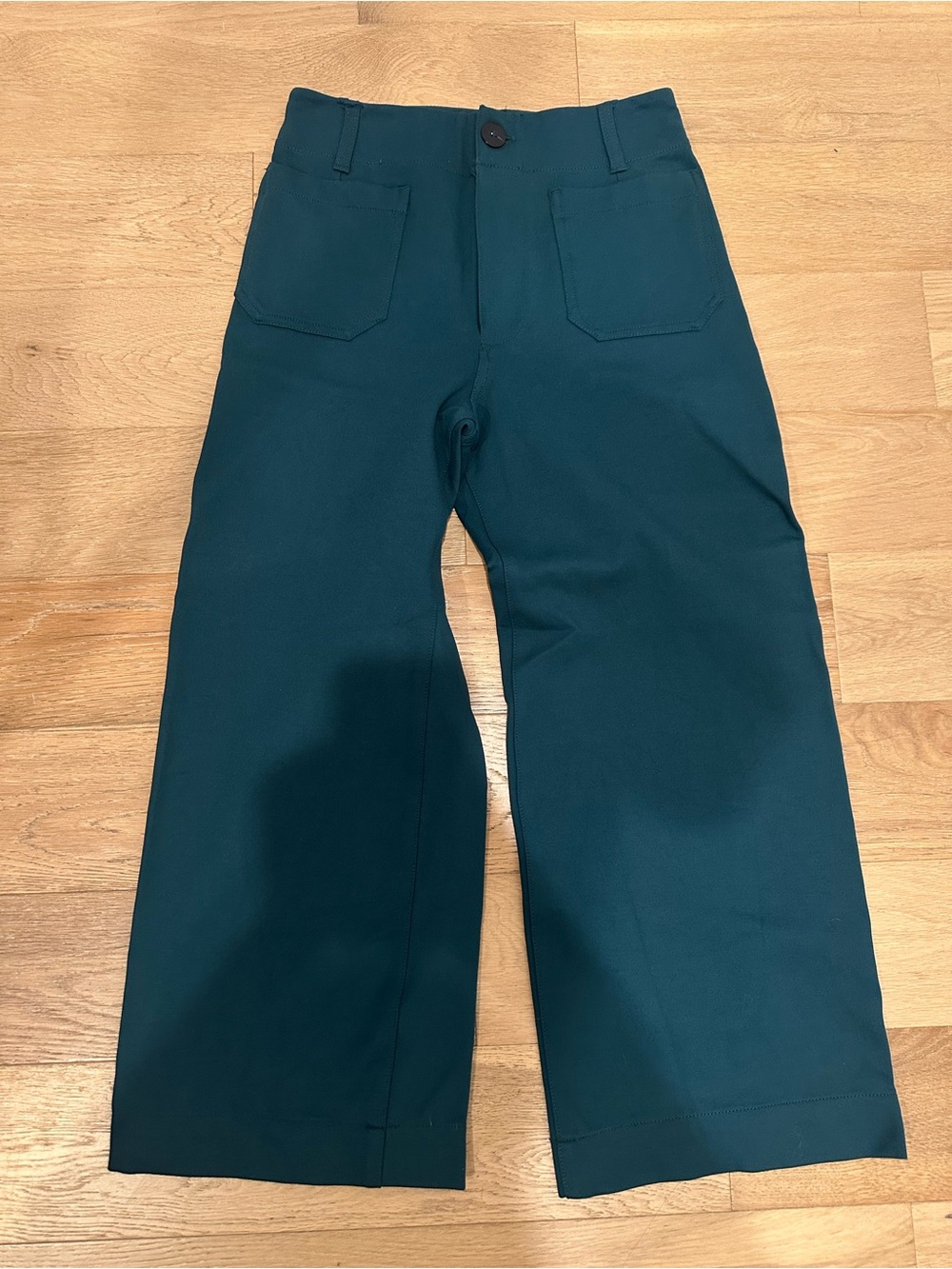 Maeve Colette Pants Wide Leg High Waist Stretch Teal Green Size 27